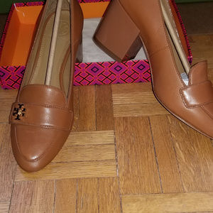 Tory Burch Kira Block-Heel Loafer Pumps